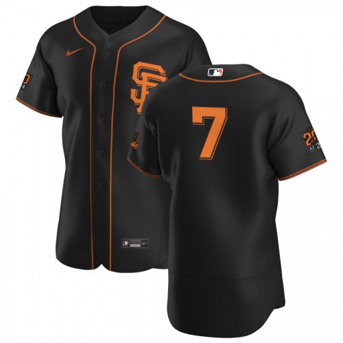 San Francisco San Francisco Giants #7 Donovan Solano Men's Black Alternate 2020 Authentic 20 at 24 Patch Player Jersey Men's cheap jerseys for sale - CheapJerseys.Shop