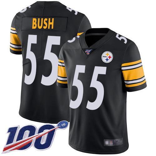 Pittsburgh Steelers #55 Devin Bush Black Team Color Men's Stitched 100th Season Vapor Limited Jersey Men's cheap jerseys for sale - CheapJerseys.Shop