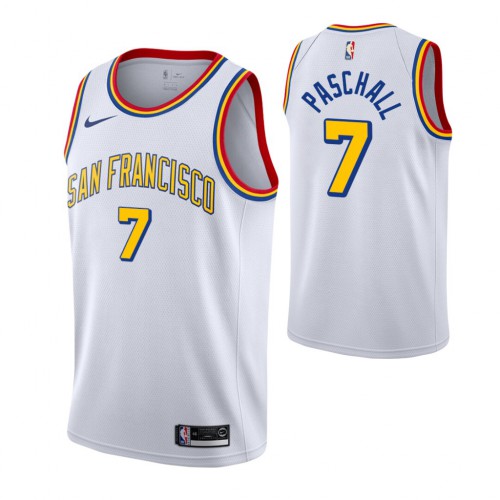 Golden State Warriors #7 Eric Paschall White Hardwood Classic Edition Jersey Mens cheap jerseys for sale - CheapJerseys.Shop