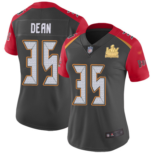 Tampa Bay Buccaneers #35 Jamel Dean Gray Women's Super Bowl LV Champions Patch Stitched Limited Inverted Legend Jersey Womens cheap jerseys for sale - CheapJerseys.Shop