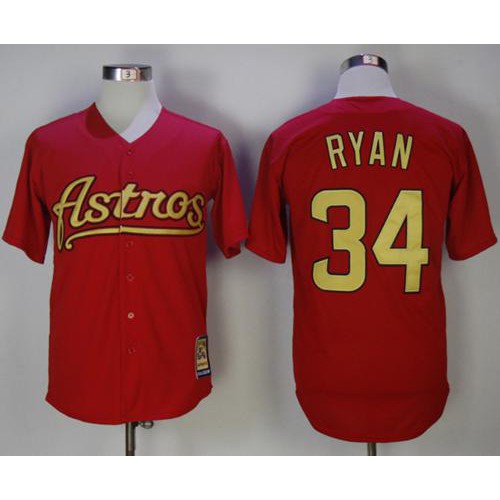 Houston Astros #34 Nolan Ryan Red 2002-2012 Turn Back The Clock Stitched Jersey Men's cheap jerseys for sale - CheapJerseys.Shop