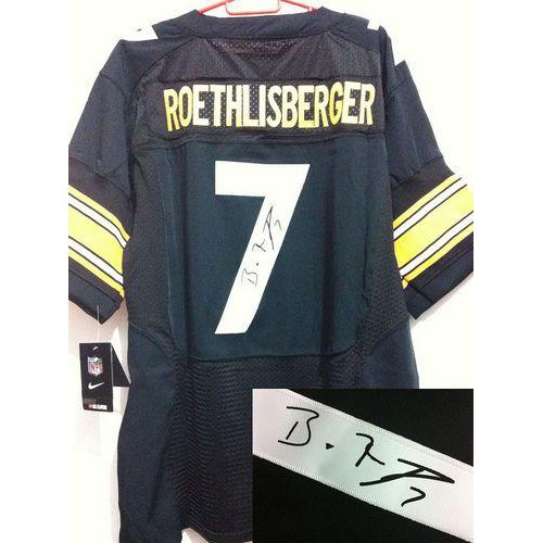 Pittsburgh Steelers #7 Ben Roethlisberger Black Team Color Men's Stitched Elite Autographed Jersey Men's cheap jerseys for sale - CheapJerseys.Shop