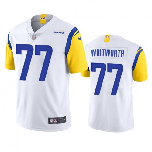 Los Angeles Los Angeles Rams #77 Andrew Whitworth Men's Alternate Vapor Limited Jersey - White Men's cheap jerseys for sale - CheapJerseys.Shop