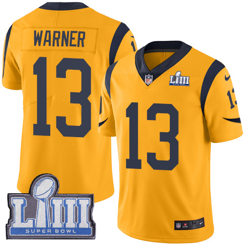 Los Angeles Rams #13 Kurt Warner Gold Super Bowl LIII Bound Men's Stitched Limited Rush Jersey Men's cheap jerseys for sale - CheapJerseys.Shop