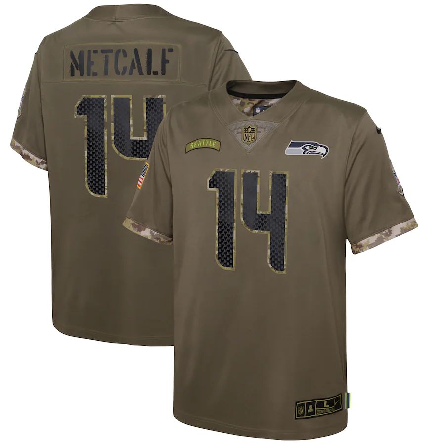 Seattle Seahawks #14 DK Metcalf Youth 2022 Salute To Service Limited Jersey - Olive cheap jerseys for sale - CheapJerseys.Shop