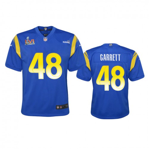 Los Angeles Los Angeles Rams #48 Chris Garrett Youth Super Bowl LVI Patch Game Jersey - Royal Youth cheap jerseys for sale - CheapJerseys.Shop