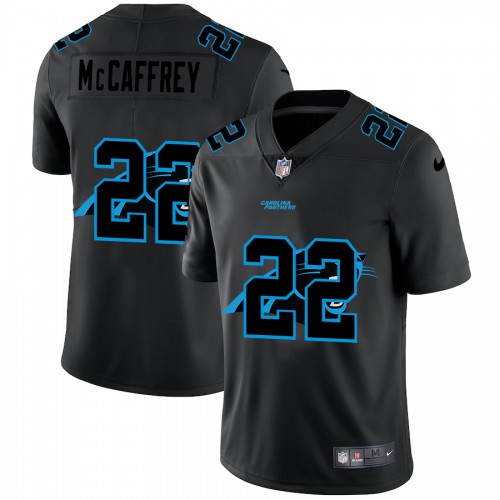 Carolina Carolina Panthers #22 Christian McCaffrey Men's Team Logo Dual Overlap Limited Jersey Black Men's cheap jerseys for sale - CheapJerseys.Shop