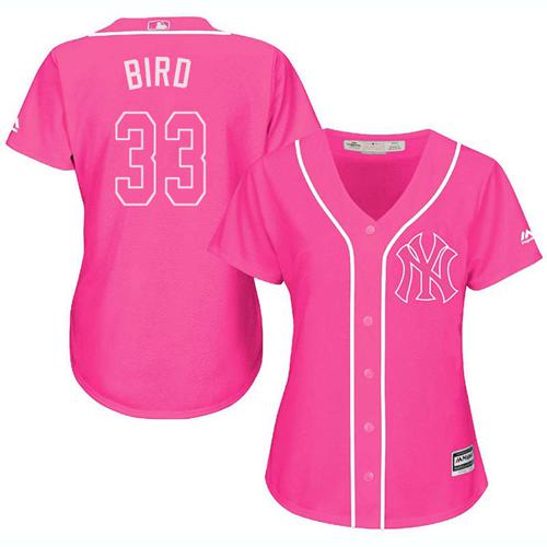 New York Yankees #33 Greg Bird Pink Fashion Women's Stitched Jersey Womens cheap jerseys for sale - CheapJerseys.Shop