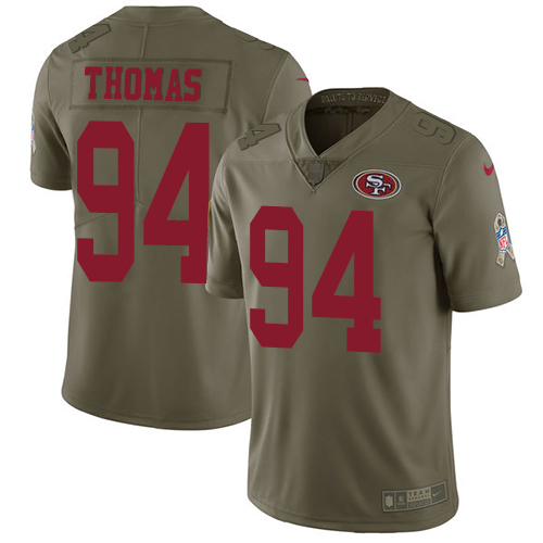San Francisco 49ers #94 Solomon Thomas Olive Youth Stitched Limited 2017 Salute to Service Jersey Youth cheap jerseys for sale - CheapJerseys.Shop