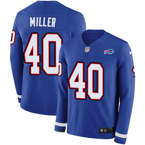 Bills #40 Von Miller Royal Blue Team Color Youth Stitched Limited Therma Long Sleeve Jersey cheap jerseys for sale - CheapJerseys.Shop