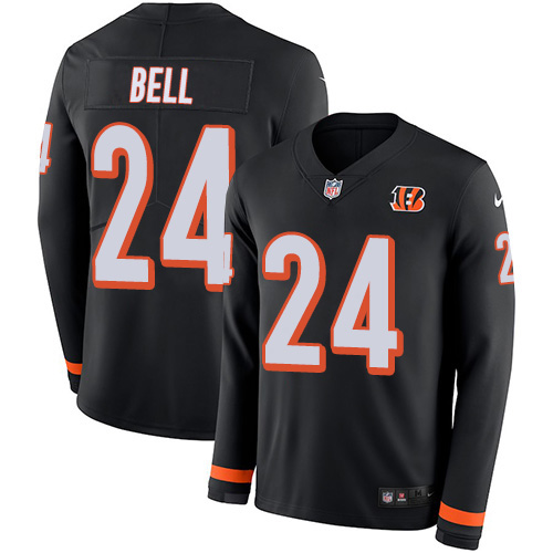 Cincinnati Bengals #24 Vonn Bell Black Team Color Men's Stitched Limited Therma Long Sleeve Jersey Men's cheap jerseys for sale - CheapJerseys.Shop