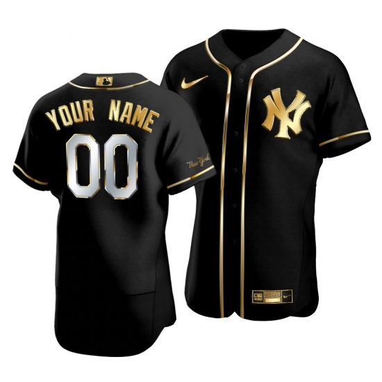 Men New York Yankees Custom 00 Golden Edition Black Authentic Jersey cheap jerseys for sale - CheapJerseys.Shop