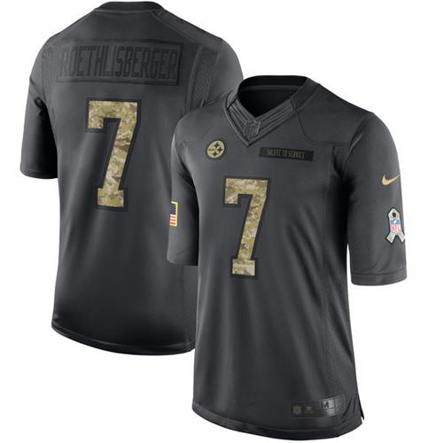 Pittsburgh Steelers #7 Ben Roethlisberger Black Youth Stitched Limited 2016 Salute to Service Jersey Youth cheap jerseys for sale - CheapJerseys.Shop