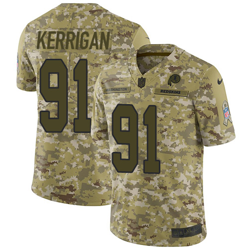 Washington Commanders #91 Ryan Kerrigan Camo Youth Stitched Limited 2018 Salute to Service Jersey Youth cheap jerseys for sale - CheapJerseys.Shop