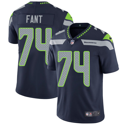 Seattle Seahawks #74 George Fant Steel Blue Team Color Men's Stitched Vapor Untouchable Limited Jersey Men's cheap jerseys for sale - CheapJerseys.Shop