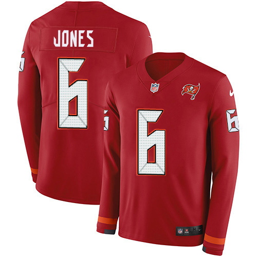Buccaneers #6 Julio Jones Red Team Color Men's Stitched Limited Therma Long Sleeve Jersey cheap jerseys for sale - CheapJerseys.Shop