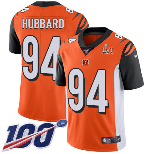 Bengals #94 Sam Hubbard Orange Super Bowl LVI Patch Alternate Men's Stitched 100th Season Vapor Limited Jersey cheap jerseys for sale - CheapJerseys.Shop