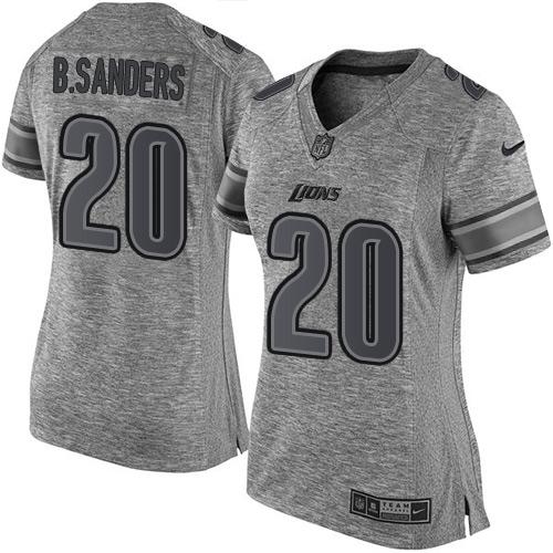 Lions #20 Barry Sanders Gray Women's Stitched Limited Gridiron Gray Jersey cheap jerseys for sale - CheapJerseys.Shop