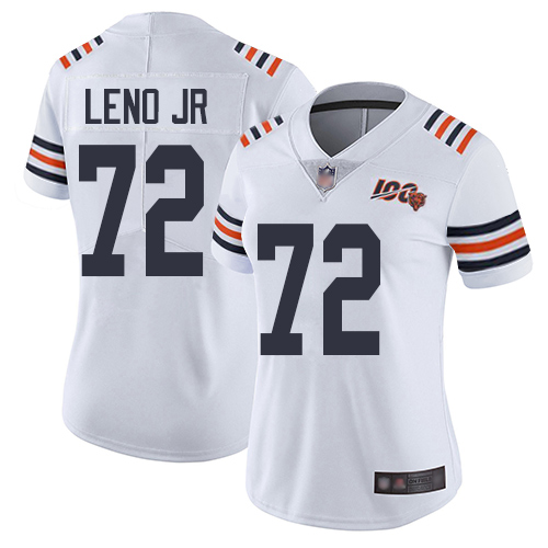 Chicago Bears #72 Charles Leno Jr White Alternate Women's Stitched Vapor Untouchable Limited 100th Season Jersey Womens cheap jerseys for sale - CheapJerseys.Shop