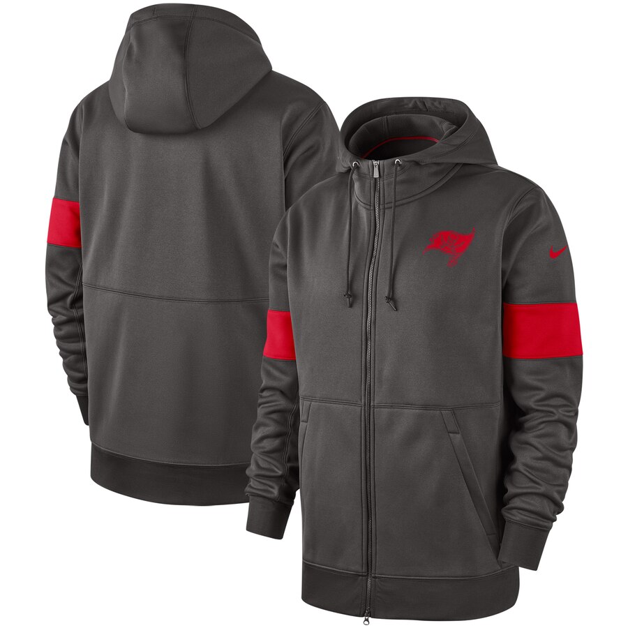 Tampa Bay Buccaneers Sideline Performance Full-Zip Hoodie Pewter cheap jerseys for sale - CheapJerseys.Shop