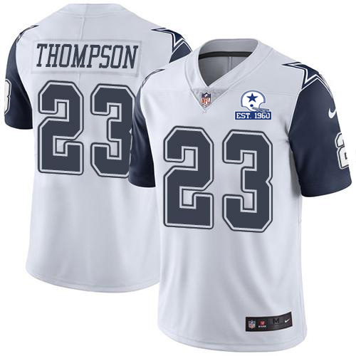 Dallas Cowboys #23 Darian Thompson White Men's Stitched With Established In 1960 Patch Limited Rush Jersey Men's cheap jerseys for sale - CheapJerseys.Shop