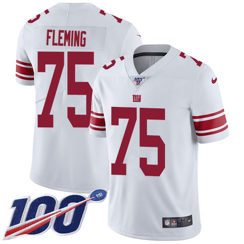 New York Giants #75 Cameron Fleming White Men's Stitched 100th Season Vapor Untouchable Limited Jersey Men's cheap jerseys for sale - CheapJerseys.Shop