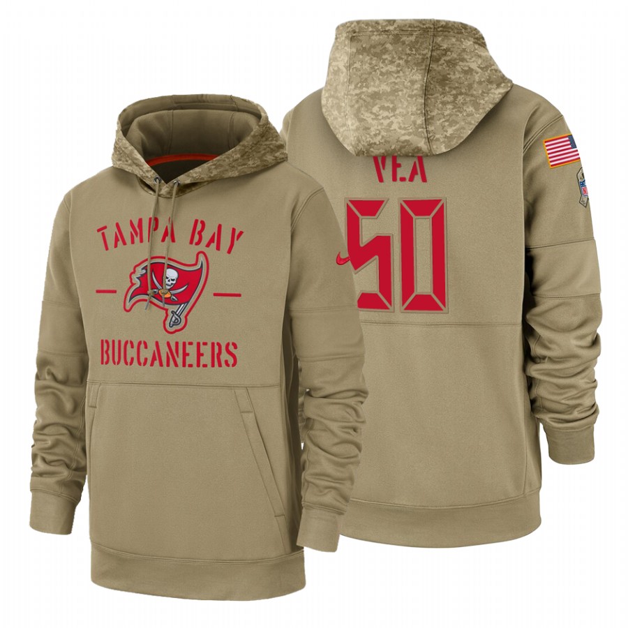 Tampa Bay Buccaneers #50 Vita Vea Tan 2019 Salute To Service Name & Number Sideline Therma Pullover Hoodie cheap jerseys for sale - CheapJerseys.Shop