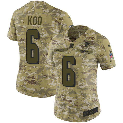 Falcons #6 Younghoe Koo Camo Stitched Women's Limited 2018 Salute To Service Jersey cheap jerseys for sale - CheapJerseys.Shop