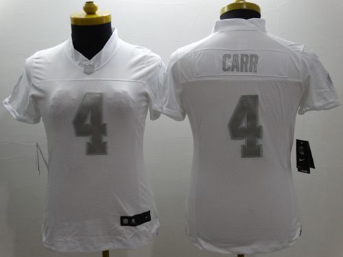 Raiders #4 Derek Carr White Women's Stitched Limited Platinum Jersey cheap jerseys for sale - CheapJerseys.Shop