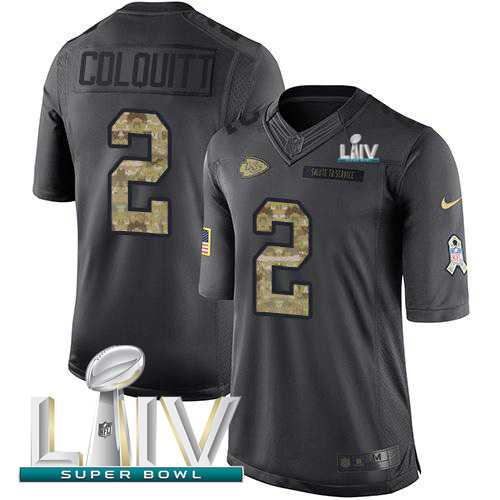 Kansas City Chiefs #2 Dustin Colquitt Black Super Bowl LIV 2020 Men's Stitched Limited 2016 Salute to Service Jersey Men's cheap jerseys for sale - CheapJerseys.Shop