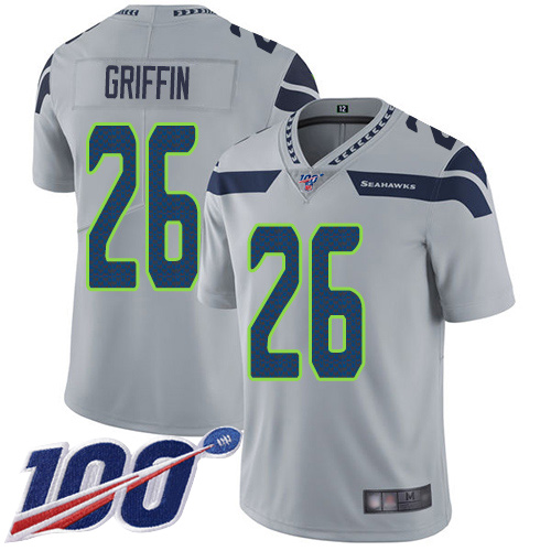 Seattle Seahawks #26 Shaquem Griffin Grey Alternate Youth Stitched 100th Season Vapor Limited Jersey Youth cheap jerseys for sale - CheapJerseys.Shop