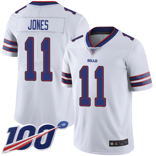 Buffalo Bills #11 Zay Jones White Men's Stitched 100th Season Vapor Limited Jersey Men's cheap jerseys for sale - CheapJerseys.Shop