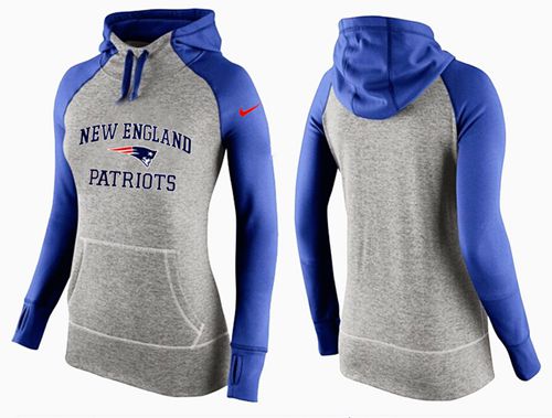 Women's New England Patriots Performance Hoodie Grey & Blue cheap jerseys for sale - CheapJerseys.Shop