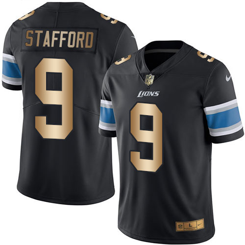 Detroit Lions #9 Matthew Stafford Black Men's Stitched Limited Gold Rush Jersey Men's cheap jerseys for sale - CheapJerseys.Shop