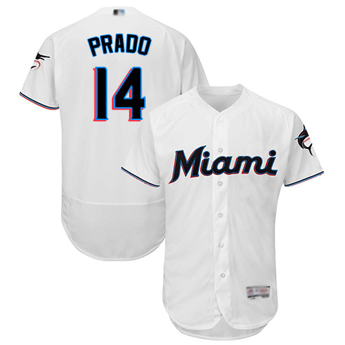 Miami Marlins #14 Martin Prado White Flexbase Authentic Collection Stitched Jersey Men's cheap jerseys for sale - CheapJerseys.Shop