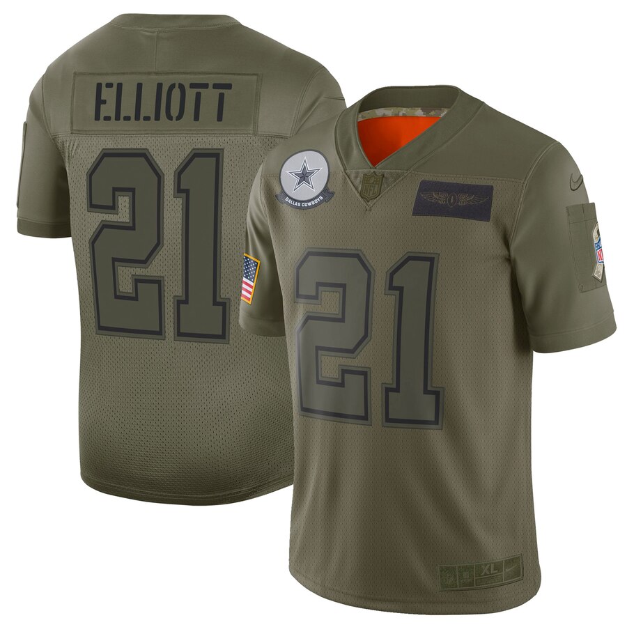 Cowboys #21 Ezekiel Elliott Camo Men's Stitched Limited 2019 Salute To Service Jersey cheap jerseys for sale - CheapJerseys.Shop
