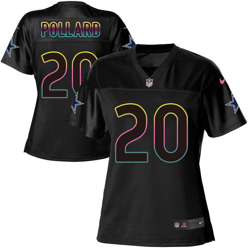 Cowboys #20 Tony Pollard Black Women's Fashion Game Jersey cheap jerseys for sale - CheapJerseys.Shop