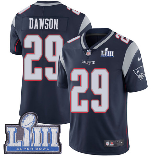 New England Patriots #29 Duke Dawson Navy Blue Team Color Super Bowl LIII Bound Men's Stitched Vapor Untouchable Limited Jersey Men's cheap jerseys for sale - CheapJerseys.Shop
