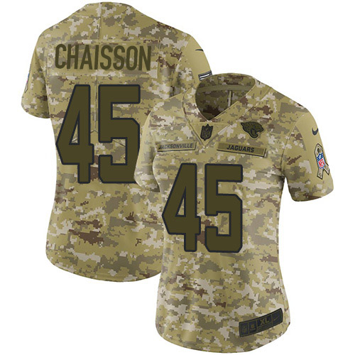 Jacksonville Jaguars #45 K'Lavon Chaisson Camo Women's Stitched Limited 2018 Salute To Service Jersey Womens cheap jerseys for sale - CheapJerseys.Shop