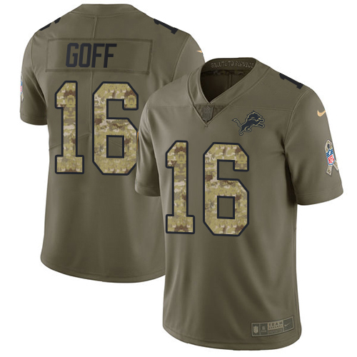 Detroit Lions #16 Jared Goff Olive/Camo Youth Stitched Limited 2017 Salute To Service Jersey cheap jerseys for sale - CheapJerseys.Shop
