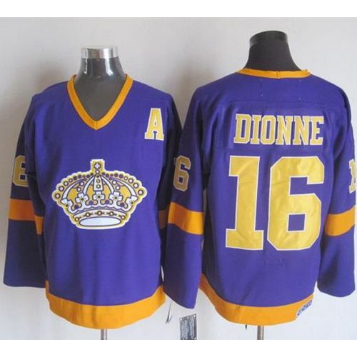 Los Angeles Kings #16 Marcel Dionne Purple/Yellow CCM Throwback Stitched Jersey Men's cheap jerseys for sale - CheapJerseys.Shop
