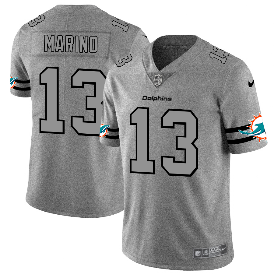Miami Dolphins #13 Dan Marino Men's Gray Gridiron II Vapor Untouchable Limited Jersey cheap jerseys for sale - CheapJerseys.Shop