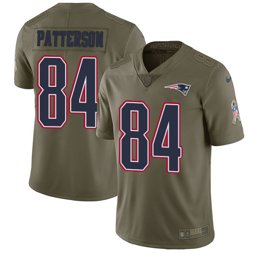 New England Patriots #84 Cordarrelle Patterson Olive Men's Stitched Limited 2017 Salute To Service Jersey Men's cheap jerseys for sale - CheapJerseys.Shop