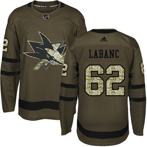 San Jose Sharks #62 Kevin Labanc Green Salute to Service Stitched Jersey Men's cheap jerseys for sale - CheapJerseys.Shop