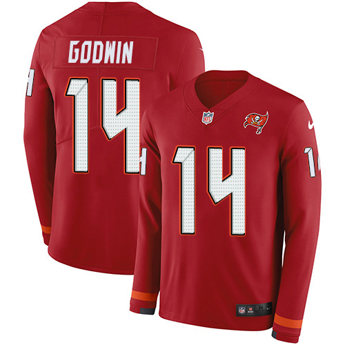 Buccaneers #14 Chris Godwin Red Team Color Men's Stitched Limited Therma Long Sleeve Jersey cheap jerseys for sale - CheapJerseys.Shop