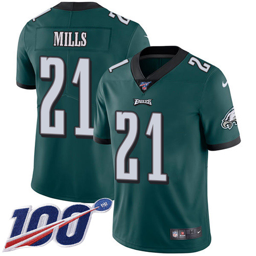 Philadelphia Eagles #21 Jalen Mills Green Team Color Men's Stitched 100th Season Vapor Untouchable Limited Jersey Men's cheap jerseys for sale - CheapJerseys.Shop