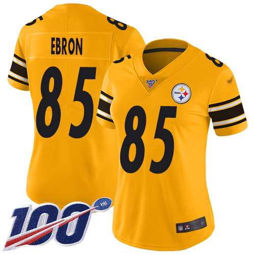 Pittsburgh Steelers #85 Eric Ebron Gold Women's Stitched Limited Inverted Legend 100th Season Jersey Womens cheap jerseys for sale - CheapJerseys.Shop
