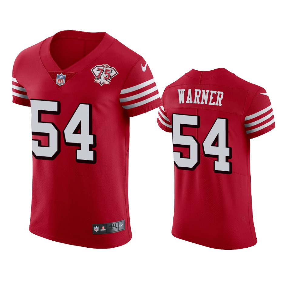 49ers #54 Fred Warner Red Rush Men's 75th Anniversary Stitched Vapor Untouchable Elite Jersey cheap jerseys for sale - CheapJerseys.Shop