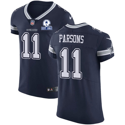 Cowboys #11 Micah Parsons Navy Blue Team Color Men's Stitched With Established In 1960 Patch Vapor Untouchable Elite Jersey cheap jerseys for sale - CheapJerseys.Shop