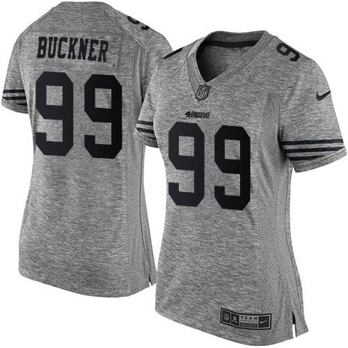 San Francisco 49ers #99 DeForest Buckner Gray Women's Stitched Limited Gridiron Gray Jersey Womens cheap jerseys for sale - CheapJerseys.Shop